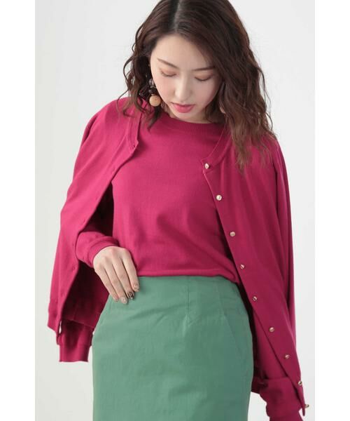 ＊＊N.Natural Beauty Basic / エヌ ナチュラルビューティーベーシック カーディガン・ボレロ | カラーニットカーディガン(アンサンブル対応）（ピンク）