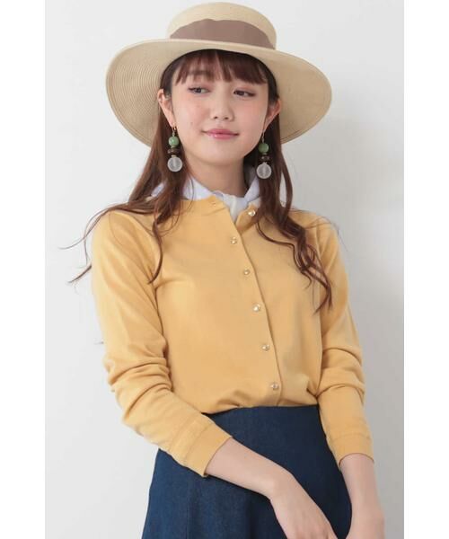 ＊＊N.Natural Beauty Basic / エヌ ナチュラルビューティーベーシック カーディガン・ボレロ | カラーニットカーディガン(アンサンブル対応）（イエロー）