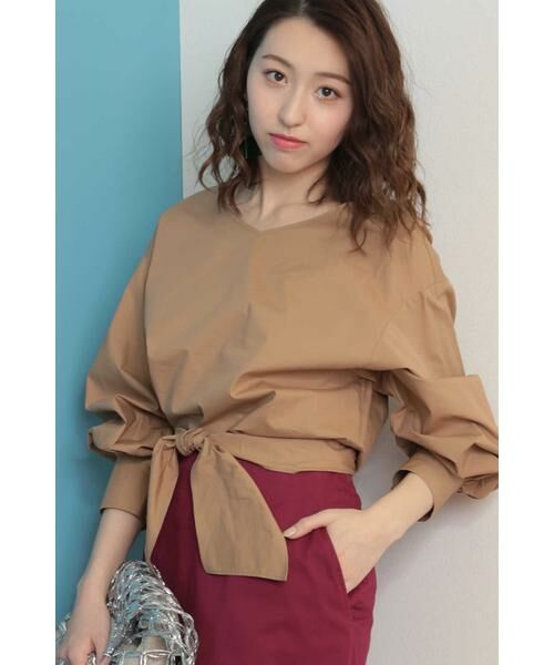 ＊＊N.Natural Beauty Basic / エヌ ナチュラルビューティーベーシック シャツ・ブラウス | バックリボンタイプライターブラウス（ベージュ）