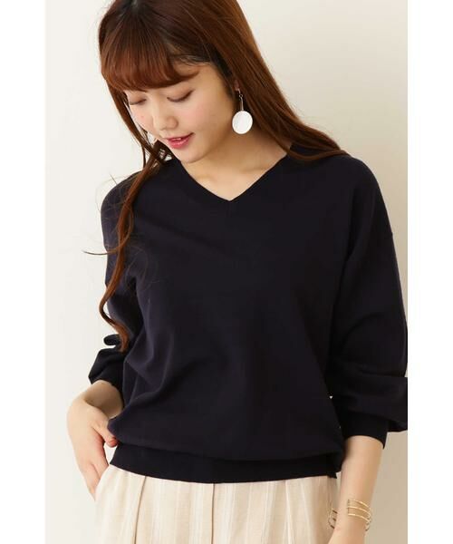 ＊＊N.Natural Beauty Basic / エヌ ナチュラルビューティーベーシック ニット・セーター | ビスコースハイゲージニット（ネイビー）