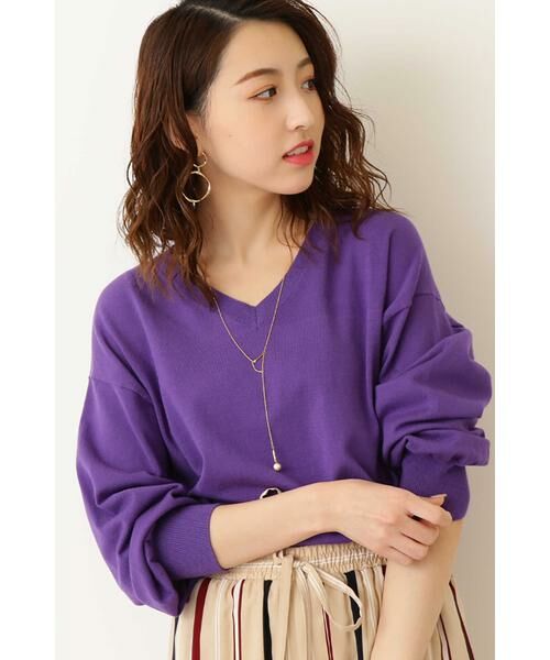 ＊＊N.Natural Beauty Basic / エヌ ナチュラルビューティーベーシック ニット・セーター | ビスコースハイゲージニット（パープル）