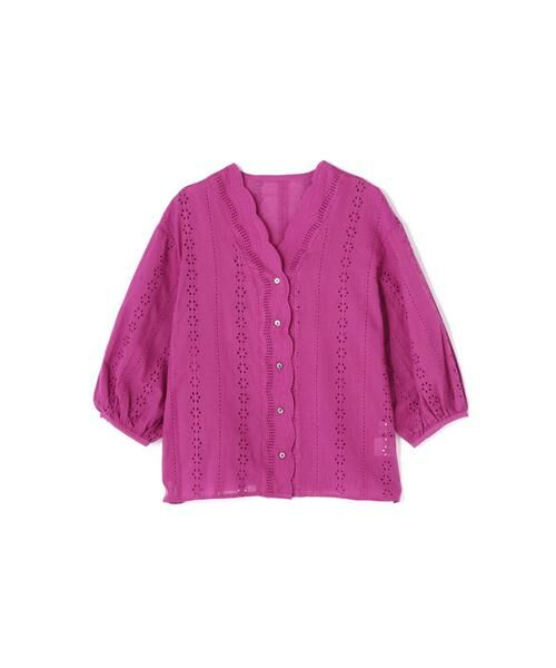 ＊＊N.Natural Beauty Basic / エヌ ナチュラルビューティーベーシック シャツ・ブラウス | コットンスカラップレース七分袖ブラウス | 詳細1