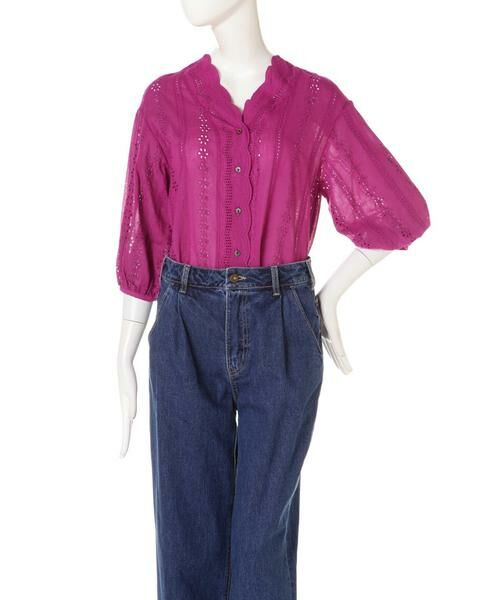 ＊＊N.Natural Beauty Basic / エヌ ナチュラルビューティーベーシック シャツ・ブラウス | コットンスカラップレース七分袖ブラウス | 詳細4