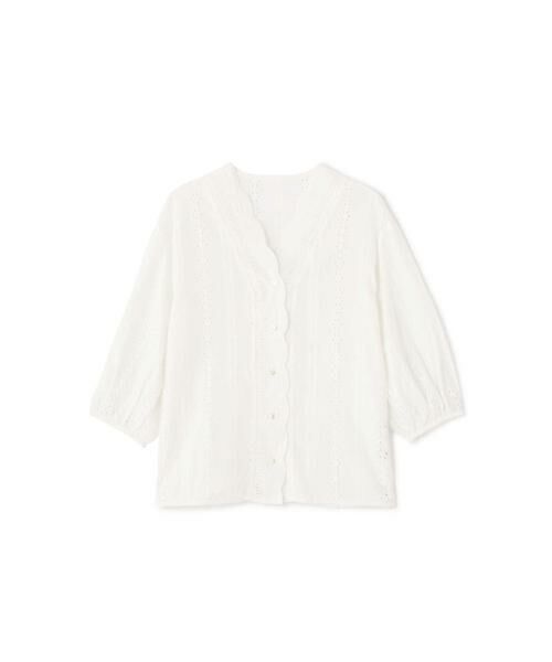 ＊＊N.Natural Beauty Basic / エヌ ナチュラルビューティーベーシック シャツ・ブラウス | コットンスカラップレース七分袖ブラウス | 詳細16