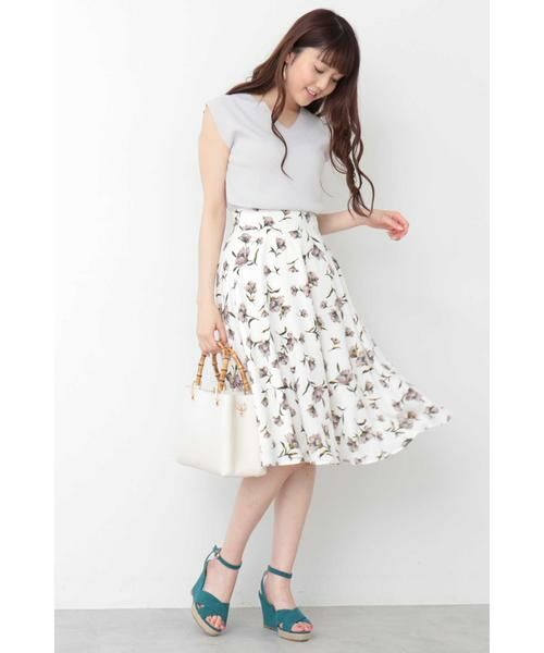 ＊＊N.Natural Beauty Basic / エヌ ナチュラルビューティーベーシック スカート | フラワーフレアミモレスカート | 詳細3