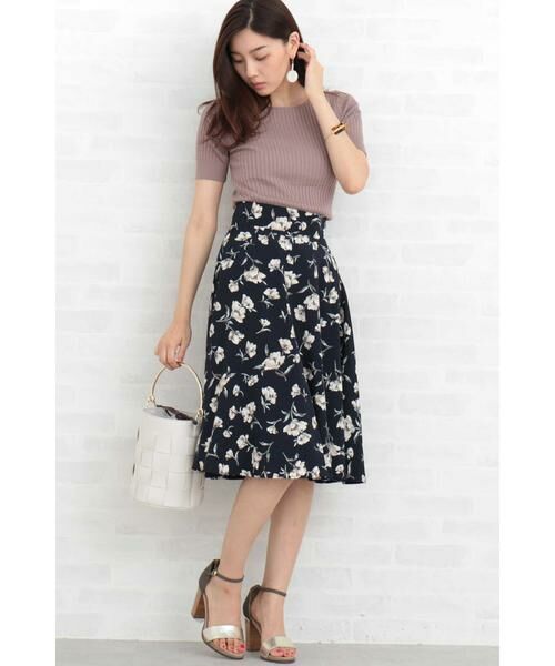 ＊＊N.Natural Beauty Basic / エヌ ナチュラルビューティーベーシック スカート | フラワーフレアミモレスカート | 詳細7