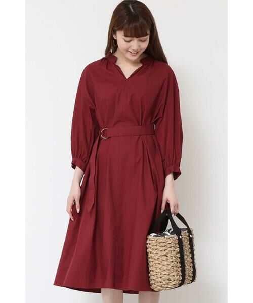 ＊＊N.Natural Beauty Basic / エヌ ナチュラルビューティーベーシック ワンピース | タイプライターシャツワンピース（レッド）