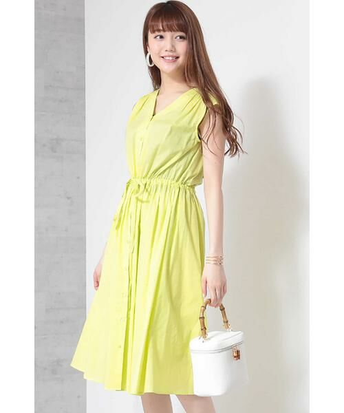 ＊＊N.Natural Beauty Basic / エヌ ナチュラルビューティーベーシック ワンピース | コットンローンミモレワンピース（イエロー）