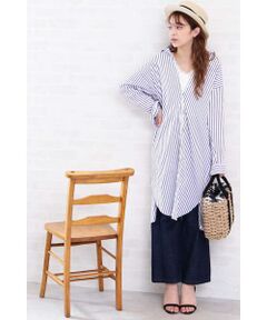 ストライプシャツワンピース