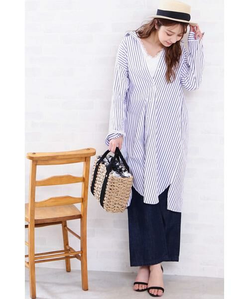 ＊＊N.Natural Beauty Basic / エヌ ナチュラルビューティーベーシック ワンピース | ストライプシャツワンピース | 詳細3