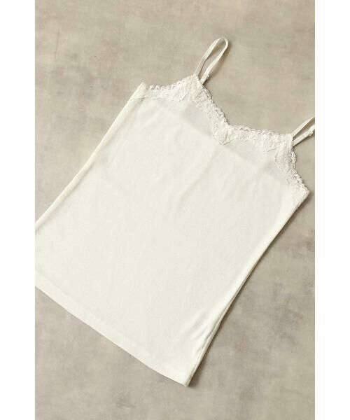 ＊＊N.Natural Beauty Basic / エヌ ナチュラルビューティーベーシック カットソー | レースキャミソール（ホワイト）