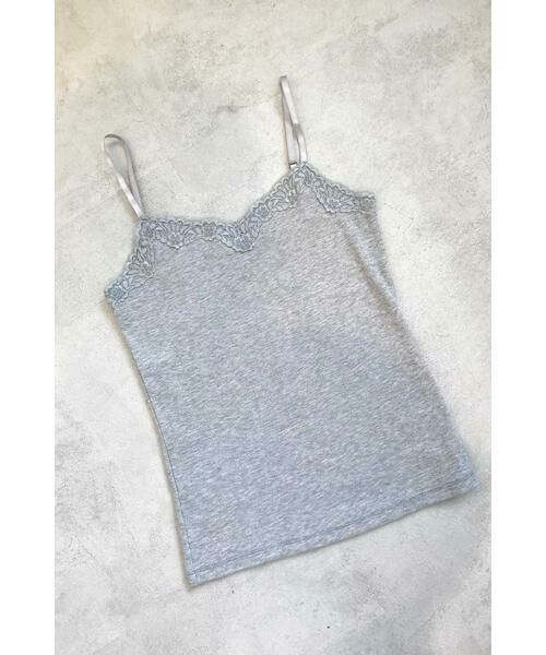 ＊＊N.Natural Beauty Basic / エヌ ナチュラルビューティーベーシック カットソー | レースキャミソール（グレー）