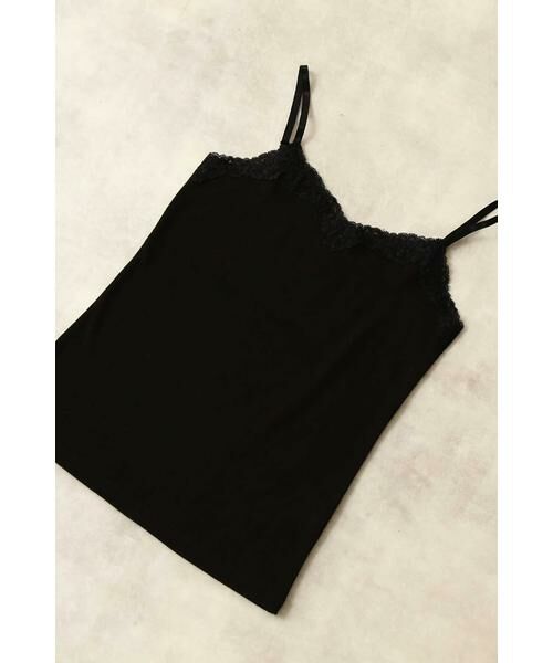 ＊＊N.Natural Beauty Basic / エヌ ナチュラルビューティーベーシック カットソー | レースキャミソール（ブラック）