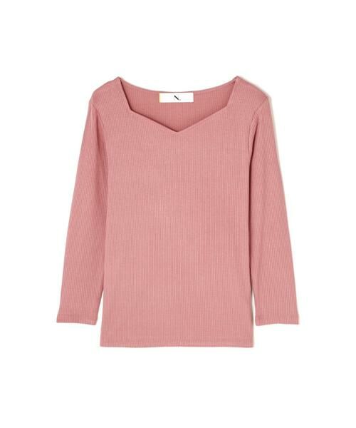 ＊＊N.Natural Beauty Basic / エヌ ナチュラルビューティーベーシック カットソー | ハートネックリブカットソー（ピンク）