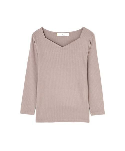 ＊＊N.Natural Beauty Basic / エヌ ナチュラルビューティーベーシック カットソー | ハートネックリブカットソー（グレー）