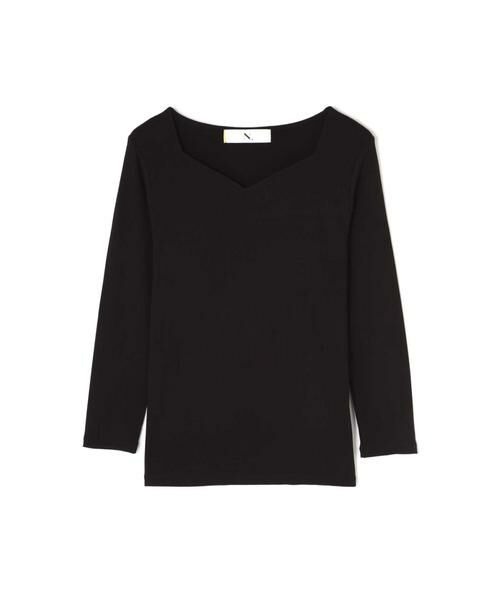 ＊＊N.Natural Beauty Basic / エヌ ナチュラルビューティーベーシック カットソー | ハートネックリブカットソー（ブラック）