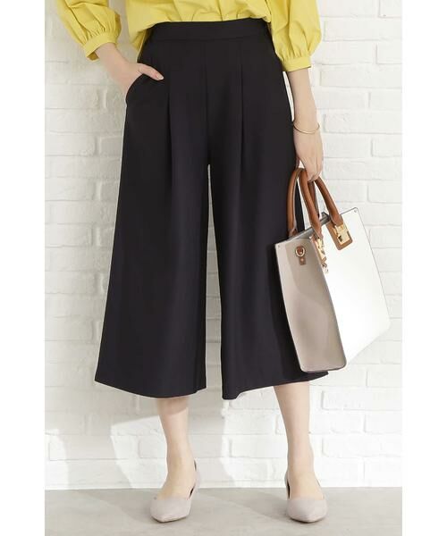 ＊＊N.Natural Beauty Basic / エヌ ナチュラルビューティーベーシック パンツ | イージーケアワイドガウチョパンツ（ネイビー）