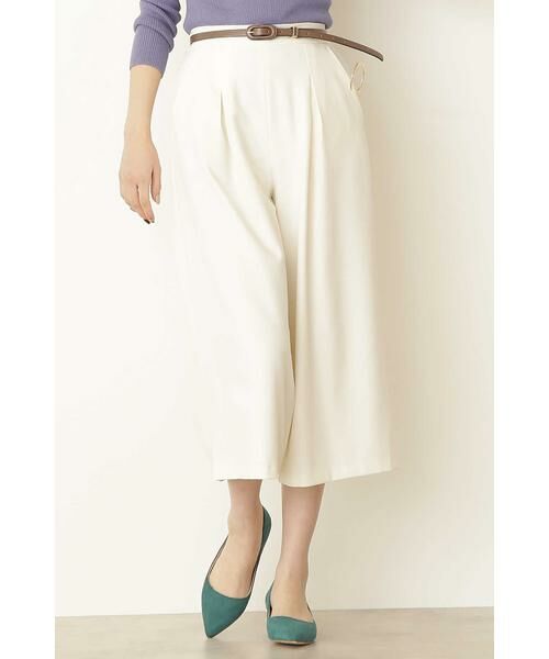 ＊＊N.Natural Beauty Basic / エヌ ナチュラルビューティーベーシック パンツ | イージーケアワイドガウチョパンツ（ホワイト）