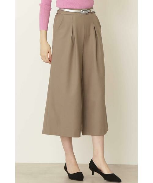 ＊＊N.Natural Beauty Basic / エヌ ナチュラルビューティーベーシック パンツ | イージーケアワイドガウチョパンツ（ベージュ）