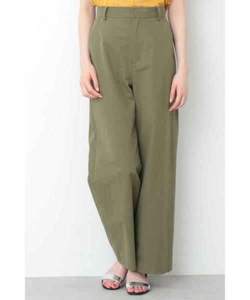 ＊＊N.Natural Beauty Basic / エヌ ナチュラルビューティーベーシック パンツ | バックルチノパンツ（カーキ）