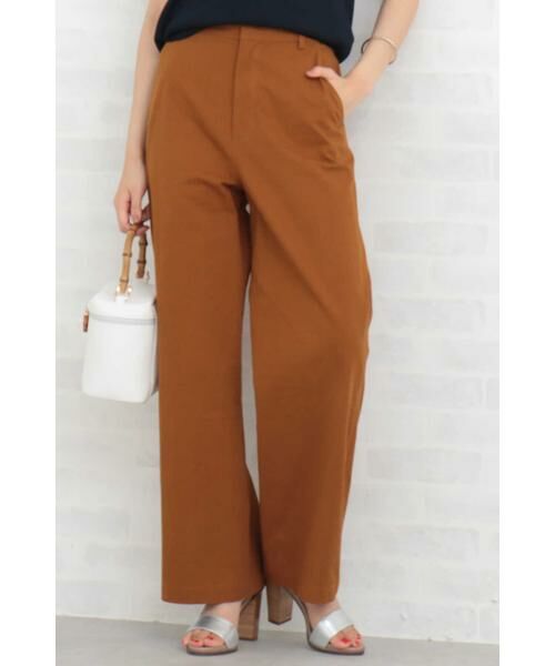 ＊＊N.Natural Beauty Basic / エヌ ナチュラルビューティーベーシック パンツ | バックルチノパンツ（ブラウン）