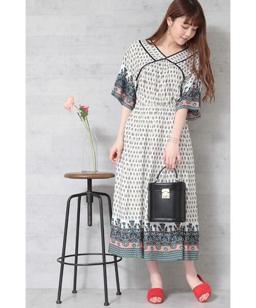 ＊＊N.Natural Beauty Basic / エヌ ナチュラルビューティーベーシック ワンピース | エスニックパネルプリントワンピース | 詳細3