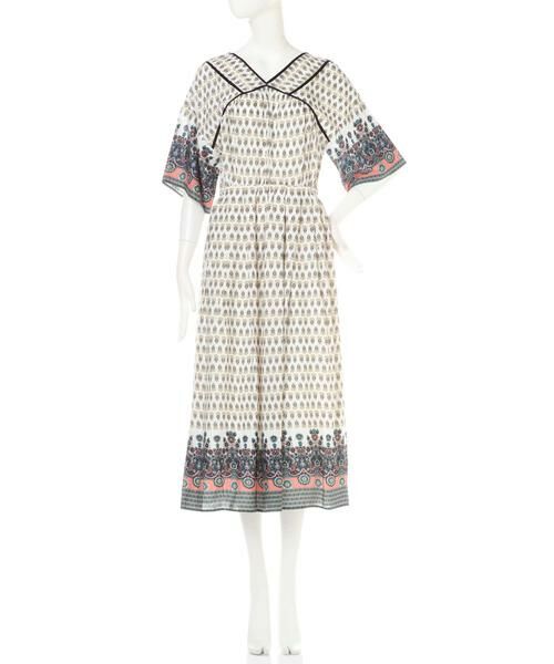 ＊＊N.Natural Beauty Basic / エヌ ナチュラルビューティーベーシック ワンピース | エスニックパネルプリントワンピース | 詳細4