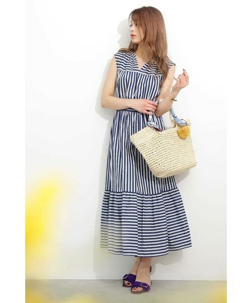 ストライプブラウジングワンピース ワンピース N Natural Beauty Basic エヌ ナチュラルビューティーベーシック ファッション通販 タカシマヤファッションスクエア