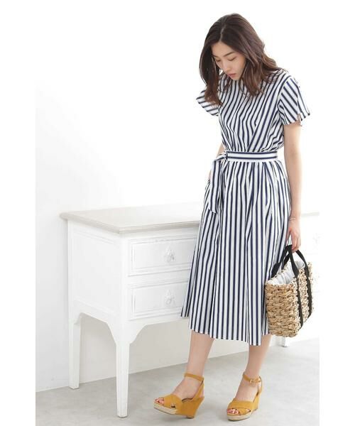 ＊＊N.Natural Beauty Basic / エヌ ナチュラルビューティーベーシック ワンピース | フレアスリーブストライプワンピース | 詳細3