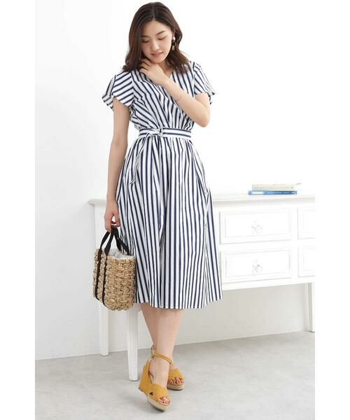 ＊＊N.Natural Beauty Basic / エヌ ナチュラルビューティーベーシック ワンピース | フレアスリーブストライプワンピース | 詳細4