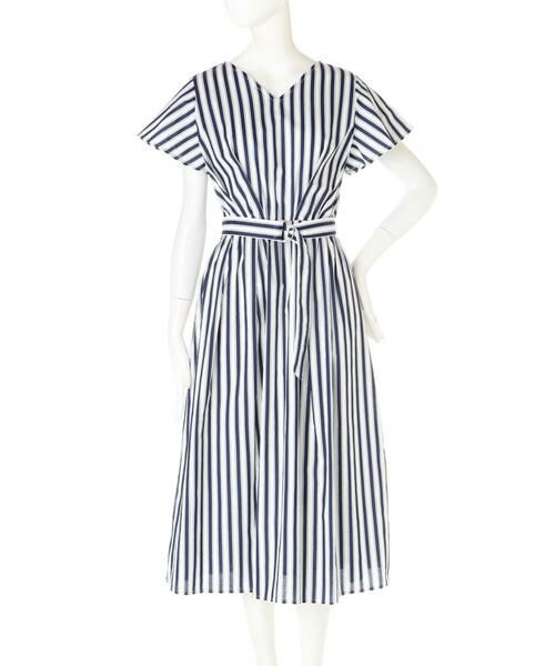 ＊＊N.Natural Beauty Basic / エヌ ナチュラルビューティーベーシック ワンピース | フレアスリーブストライプワンピース | 詳細6