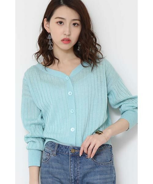 ＊＊N.Natural Beauty Basic / エヌ ナチュラルビューティーベーシック カーディガン・ボレロ | ラビータワイドリブカーディガン（ミントグリーン）