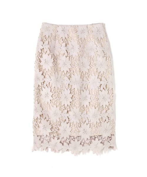 ＊＊N.Natural Beauty Basic / エヌ ナチュラルビューティーベーシック スカート | ビッグフラワーケミカルレースタイトスカート | 詳細1