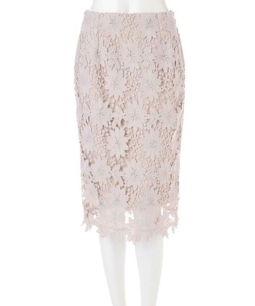 ＊＊N.Natural Beauty Basic / エヌ ナチュラルビューティーベーシック スカート | ビッグフラワーケミカルレースタイトスカート | 詳細4