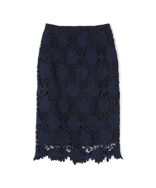 ＊＊N.Natural Beauty Basic / エヌ ナチュラルビューティーベーシック スカート | ビッグフラワーケミカルレースタイトスカート | 詳細6