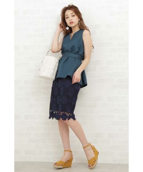 ＊＊N.Natural Beauty Basic / エヌ ナチュラルビューティーベーシック スカート | ビッグフラワーケミカルレースタイトスカート | 詳細8