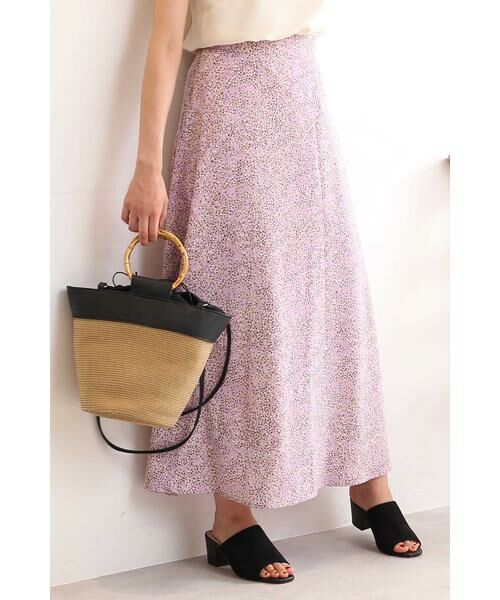＊＊N.Natural Beauty Basic / エヌ ナチュラルビューティーベーシック スカート | ドロップドットミドルフレアマキシスカート（パープル1）