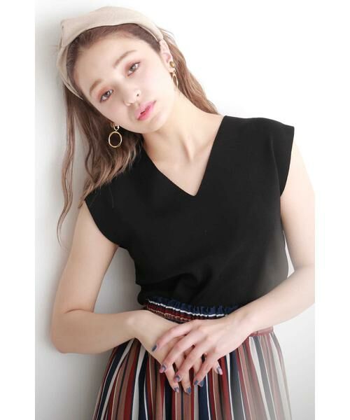 ＊＊N.Natural Beauty Basic / エヌ ナチュラルビューティーベーシック ニット・セーター | 総針ノースリーブニット（ブラック）