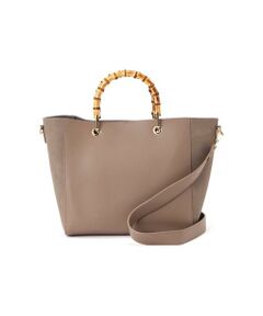 スウェードバンブーハンドルA4トートバッグ