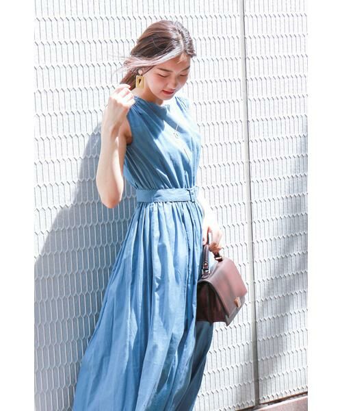 ＊＊N.Natural Beauty Basic / エヌ ナチュラルビューティーベーシック ワンピース | ベルト付リラックスマキシワンピース | 詳細4