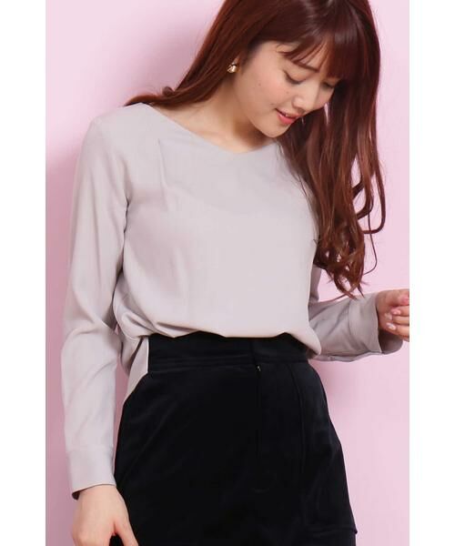 ＊＊N.Natural Beauty Basic / エヌ ナチュラルビューティーベーシック シャツ・ブラウス | タックドレープＶネックブラウス（グレー）