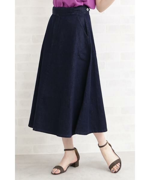 ＊＊N.Natural Beauty Basic / エヌ ナチュラルビューティーベーシック スカート | フレアミモレグルカスカート（ワンウォッシュ）