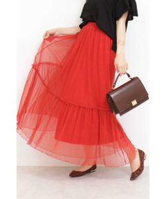 チュールプリーツマキシスカート