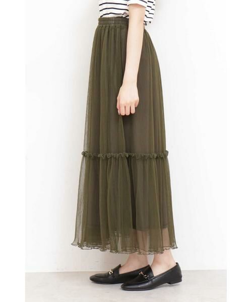 ＊＊N.Natural Beauty Basic / エヌ ナチュラルビューティーベーシック スカート | チュールプリーツマキシスカート | 詳細14