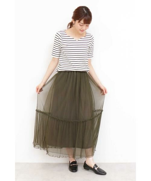 ＊＊N.Natural Beauty Basic / エヌ ナチュラルビューティーベーシック スカート | チュールプリーツマキシスカート | 詳細2