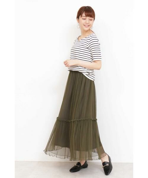 ＊＊N.Natural Beauty Basic / エヌ ナチュラルビューティーベーシック スカート | チュールプリーツマキシスカート | 詳細3