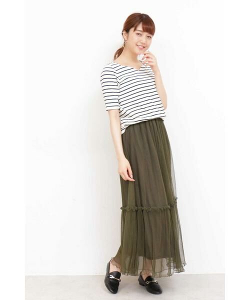 ＊＊N.Natural Beauty Basic / エヌ ナチュラルビューティーベーシック スカート | チュールプリーツマキシスカート | 詳細4