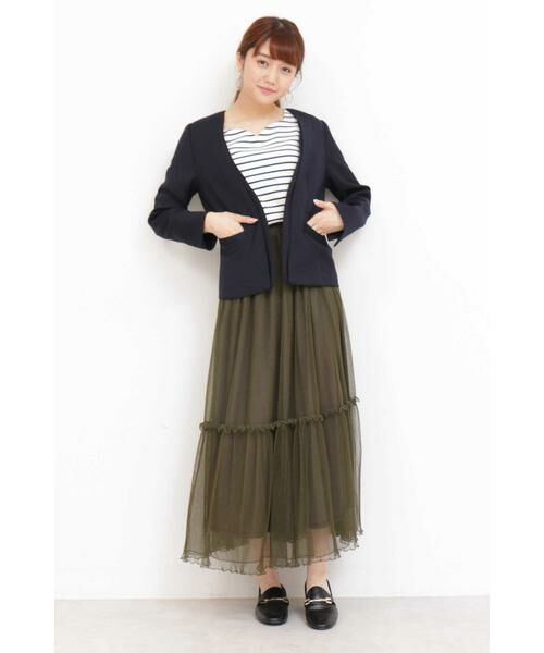 ＊＊N.Natural Beauty Basic / エヌ ナチュラルビューティーベーシック スカート | チュールプリーツマキシスカート | 詳細5