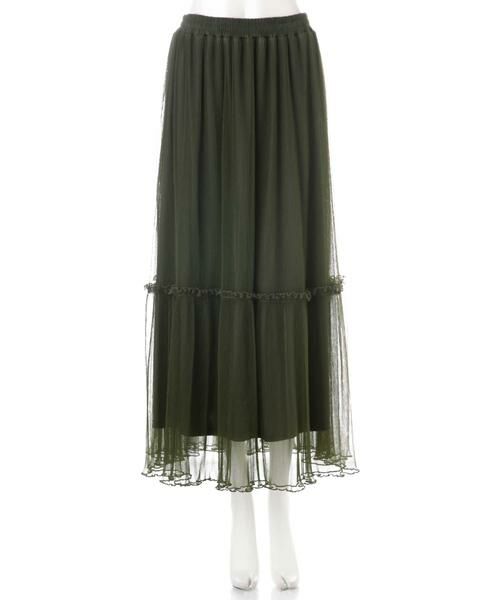 ＊＊N.Natural Beauty Basic / エヌ ナチュラルビューティーベーシック スカート | チュールプリーツマキシスカート | 詳細6