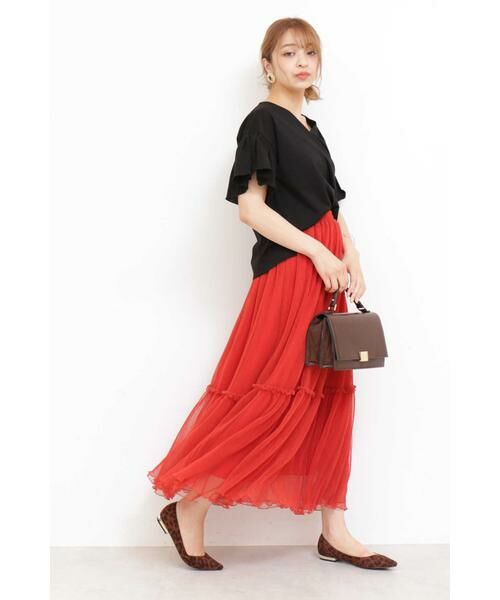 ＊＊N.Natural Beauty Basic / エヌ ナチュラルビューティーベーシック スカート | チュールプリーツマキシスカート | 詳細18